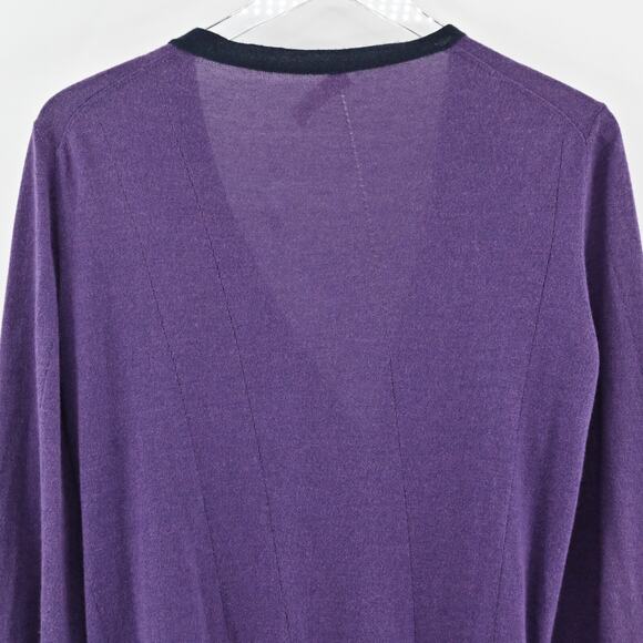 NINA RICCI Sweater Womens Size M Cashmere Blend Purple VNeck‎ Knit Cardigan - Picture 5 of 14